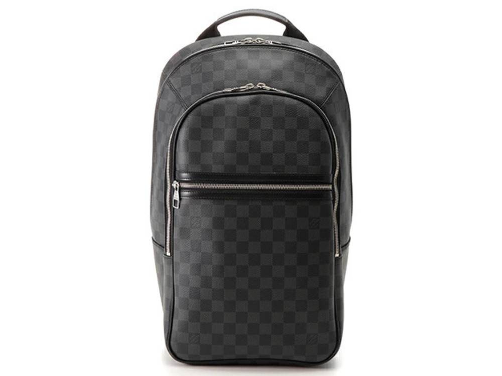 LOUIS VUITTON Michael Damier Graphite Black Backpack Black Gray